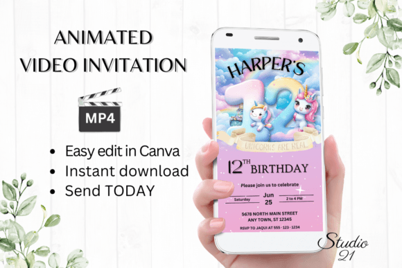 Celebrate a Milestone: The Unicorn Birthday Invitation for 12-Year-Olds