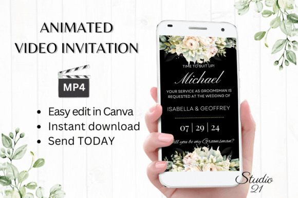 Electronic Groomsman Proposal W3429GM: A Digital Template Guide