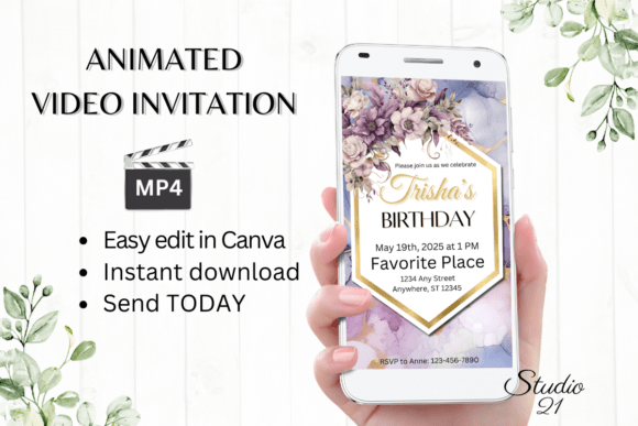 Elevate Your Event with an Animated Marble Birthday Invitation
