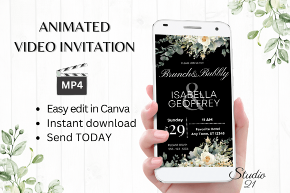 Modern Wedding Brunch Invites: The W9423 Digital Template