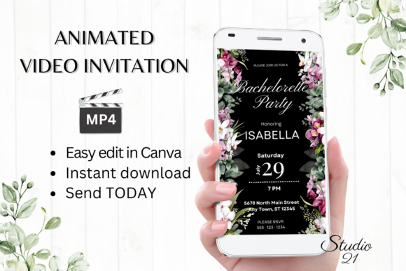 Orchids Bachelorette Party Evite W6455: Your Instant, Stylish Invite Solution