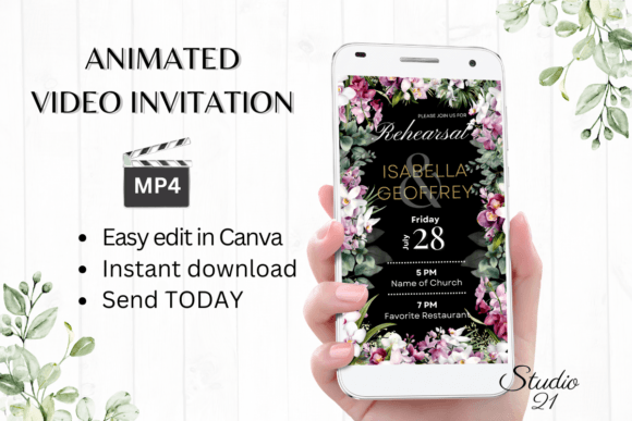 Orchids Rehearsal Dinner Invite W7451: A Modern Take on Celebration