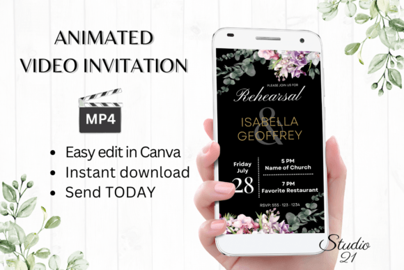 Orchids Rehearsal Dinner Invite W7453: Your Elegant Digital Solution