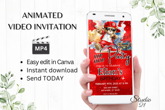 Smartphone Hip Hop Party Invite: A Digital Design Essential