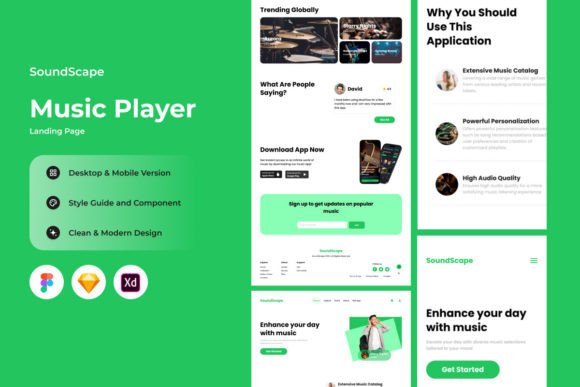 SoundScape: Elevate Your Brand with a Modern Music Player Landing Page
